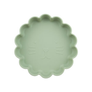 Plato Silicona con ventosa Leoncito Verde