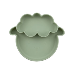 Plato Silicona con ventosa Oveja Verde