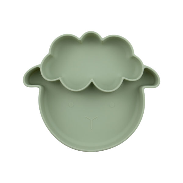 Plato Silicona con ventosa Oveja Verde