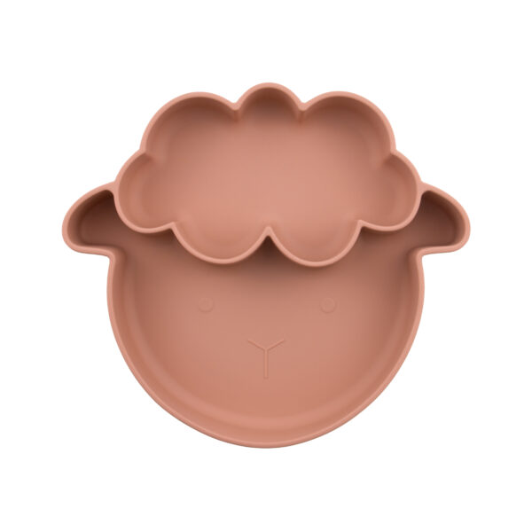 Plato Silicona con ventosa Oveja Ladrillo