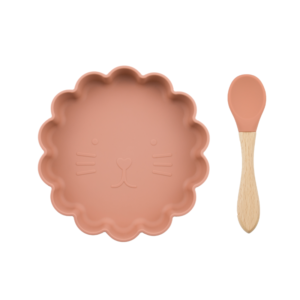 Set Plato Leon + cuchara Ladrillo