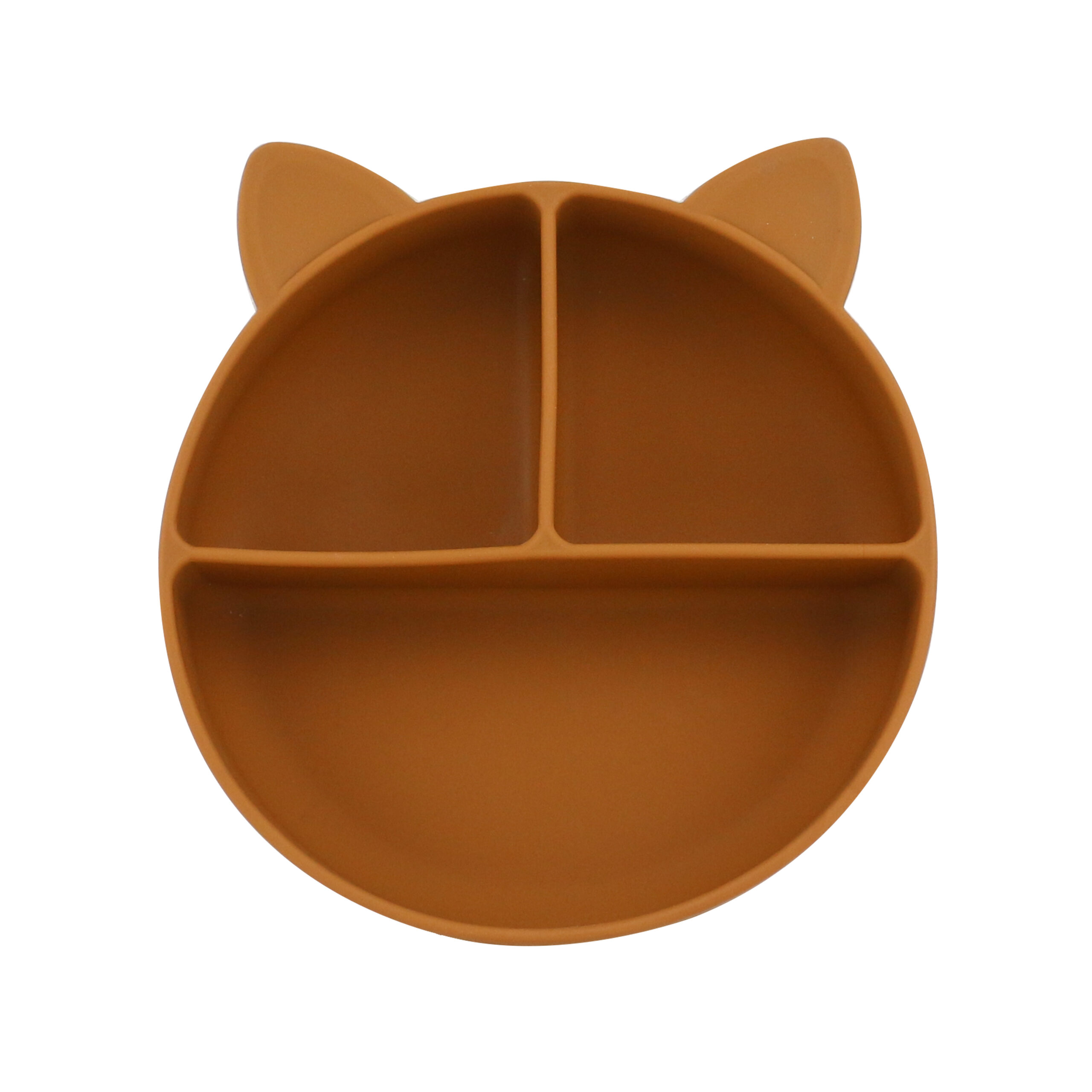 Plato Silicona con divisiones Marron