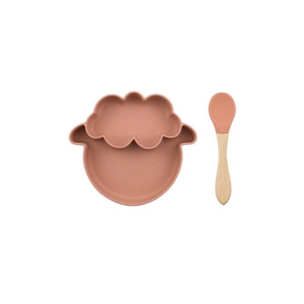 Set Plato Oveja + cuchara Ladrillo
