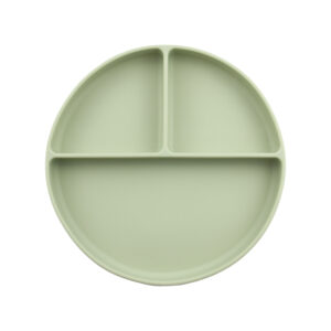 Plato Silicona Divisiones con ventosa Verde