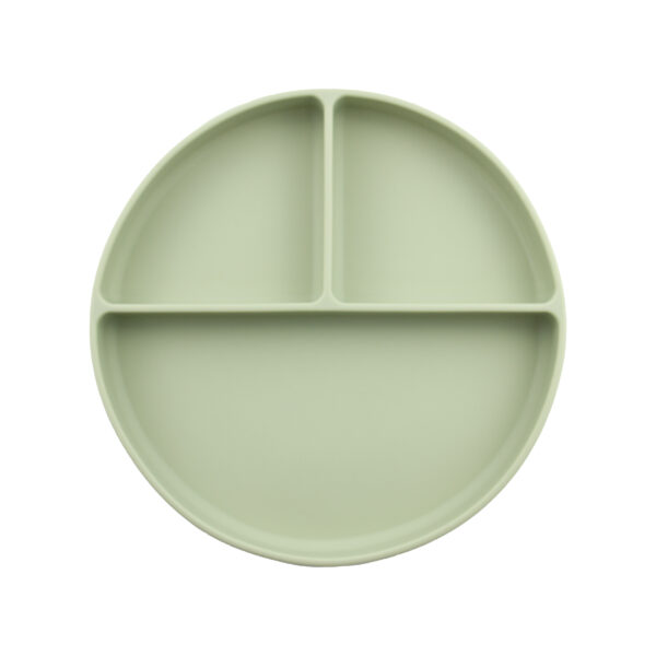 Plato Silicona Divisiones con ventosa Verde