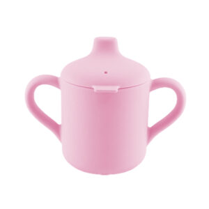 Vaso Silicona boquilla y asas Rosa