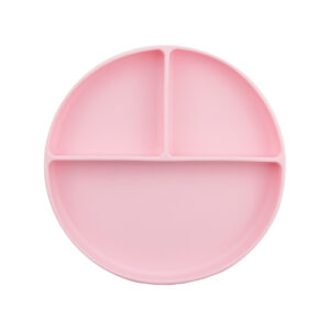 Plato Silicona Divisiones con ventosa Rosa