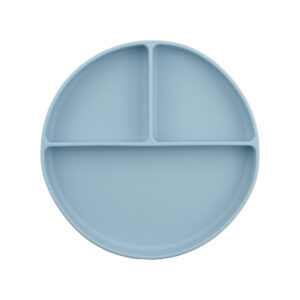 Plato Silicona Divisiones con ventosa Celeste