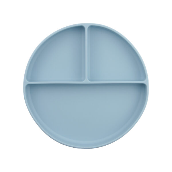 Plato Silicona Divisiones con ventosa Celeste