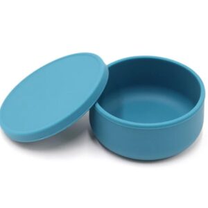 Bowl Redondo con Tapa y Ventosa Azul