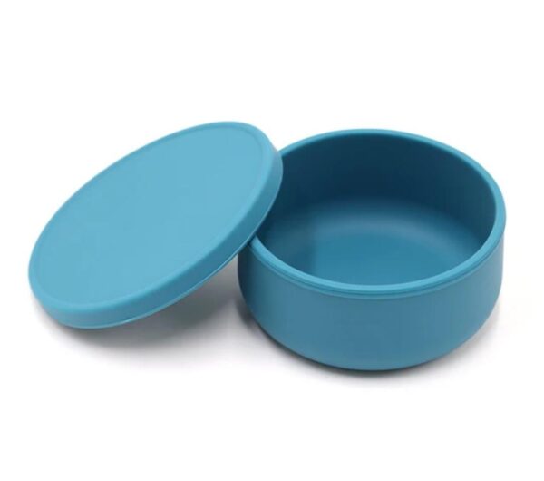 Bowl Redondo con Tapa y Ventosa Azul