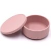 Bowl Redondo con Tapa y Ventosa Rosa Claro