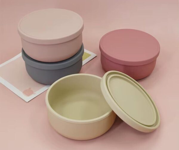 Bowl Redondo con Tapa y Ventosa Beige - Imagen 3