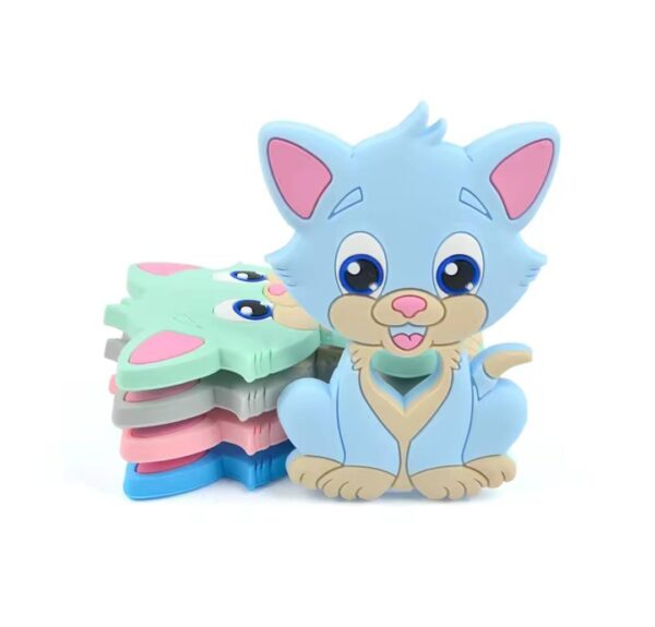 Mordillo Silicona Gatito Celeste - Imagen 4