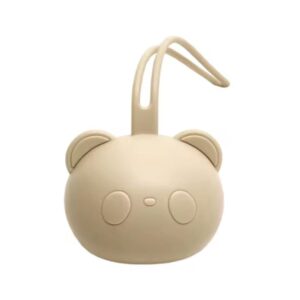Guarda Chupete Silicona Panda Beige