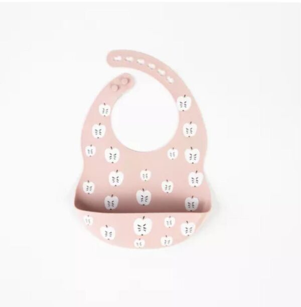 Babero Silicona Ajustable Estampa Manzanitas
