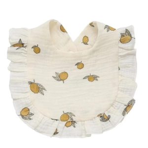 Babero Gasa Algodon 100 % Cotton Volados Limones
