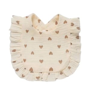 Babero Gasa Algodon 100 % Cotton Volados Corazones